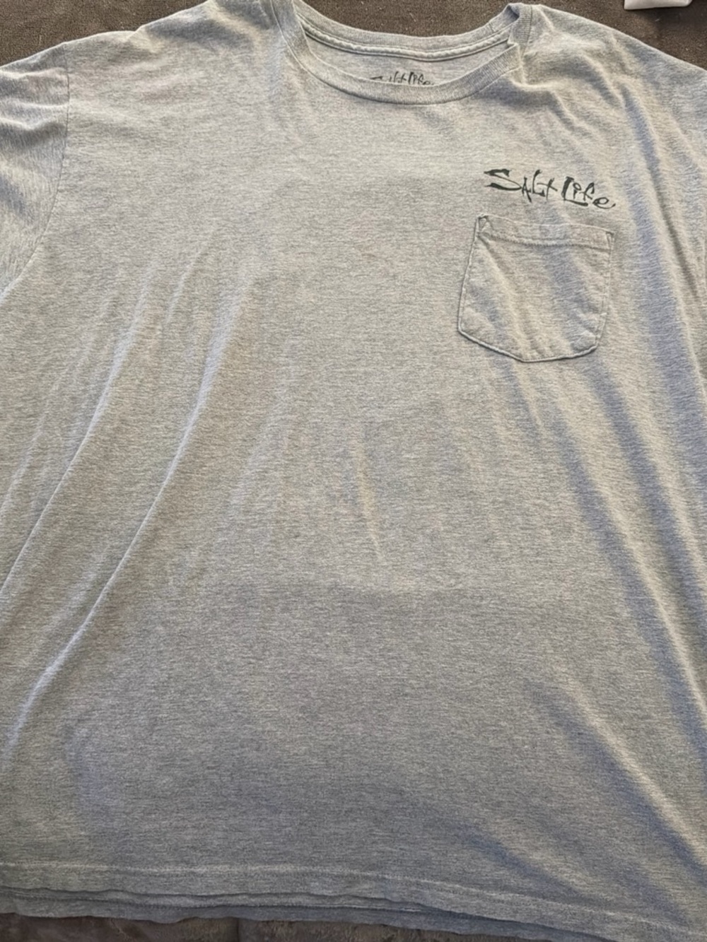 Salt Life Light Gray Short Sleeve Pocket Tee